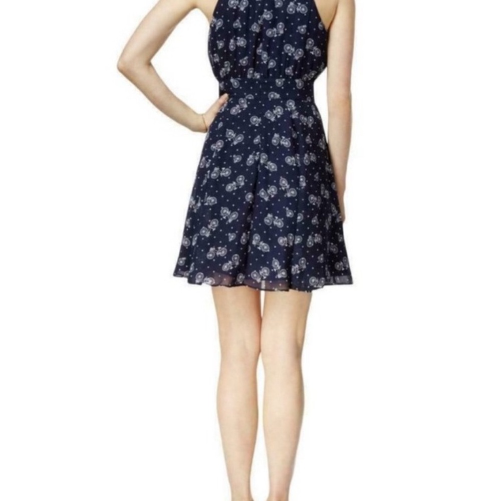 Floral Navy Blue Sleeveless Dress